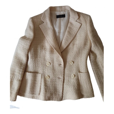 Pre-owned Carolina Herrera Wool Jacket In Ecru