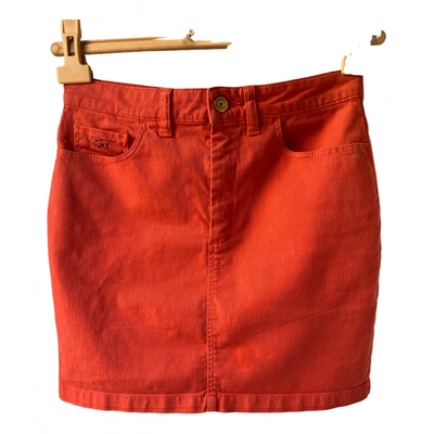 Pre-owned Lacoste Live Mini Skirt In Orange