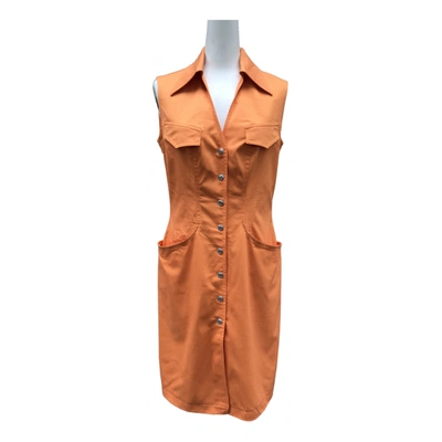 Pre-owned Mugler Mid-length Dress In Orange