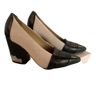 Pre-owned Toga Pony-style Calfskin Heels In Multicolour