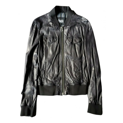 Pre-owned D&g Leather Jacket In Black