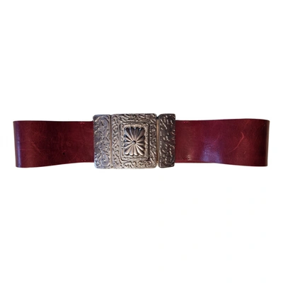 Pre-owned Blumarine Leather Belt In Burgundy