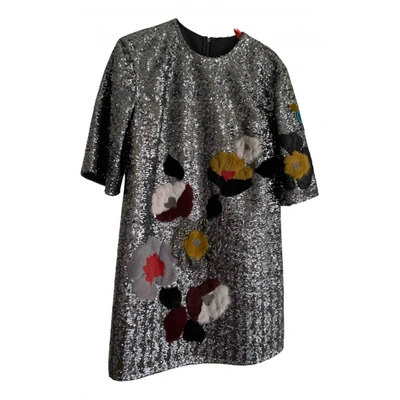Pre-owned Dolce & Gabbana Wool Mid-length Dress In Silver