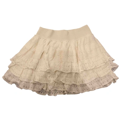 Pre-owned Berenice Mini Skirt In White