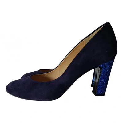 Pre-owned Mellow Yellow Leather Heels In Navy
