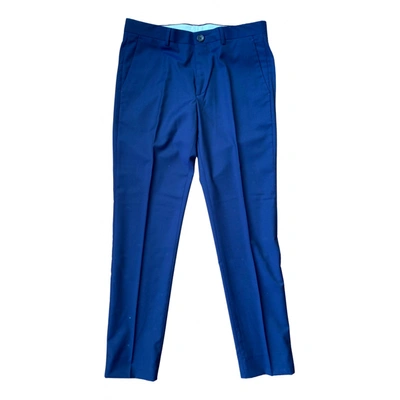 Pre-owned Paul Smith Wool Trousers In Blue