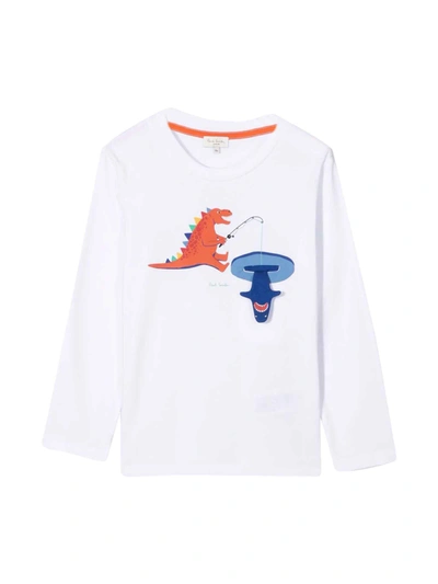 Paul Smith Junior Kids' White T-shirt Unisex In Bianco