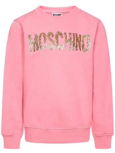 Moschino Kids' Painted Logo Sweatshirt In Pink