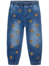 MOSCHINO ALLOVER TEDDY BEAR JEANS,MUP03SLDF00 83249