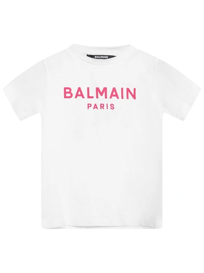 Balmain Paris Kids T-shirt In White