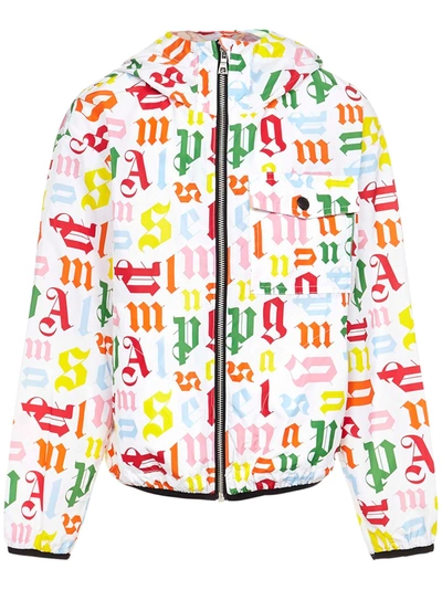Palm Angels Kids' All-over Logo Print Jacket In Multicolor