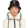 MONCLER BLACK GRAINED BUCKET HAT