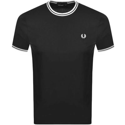 FRED PERRY FRED PERRY TWIN TIPPED T SHIRT BLACK