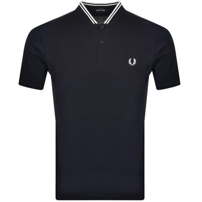 Fred Perry Bomber Collar Polo T Shirt Navy