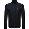 FRED PERRY FRED PERRY OXFORD LONG SLEEVED SHIRT NAVY