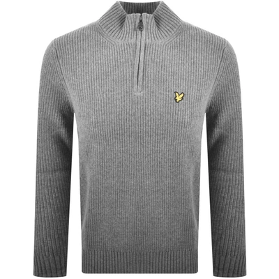 Lyle & Scott Lyle And Scott Half Zip Knit Jumper Grey