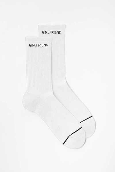 Girlfriend Collective White Girlfriend Crew Sock In Multicolor