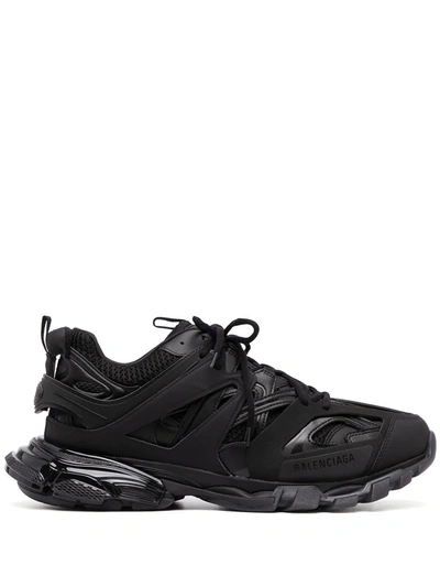 Balenciaga Man Black Track Clear Sole Sneakers In Black