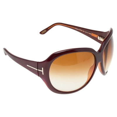 Pre-owned Tom Ford Purple/brown Gradient Tf65 Sabine Sunglasses