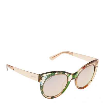 Pre-owned Gucci Multicolor Printed Optyl/grey Gg 3740/s Cat-eye Sunglasses