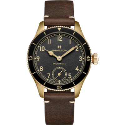 Hamilton Khaki Aviation Pilot Pioneer Bronze Watches In Black