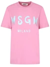 Msgm Printed Cotton-jersey T-shirt In Rosa