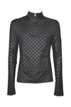 Misbhv Monogram Half-zip Longsleeve Black Lycra Monogram Longsleeve T-shirt - Monogram Half-zip Longsleeve In Black