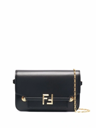 Fendi Black Ff Plaque Crossbody Bag