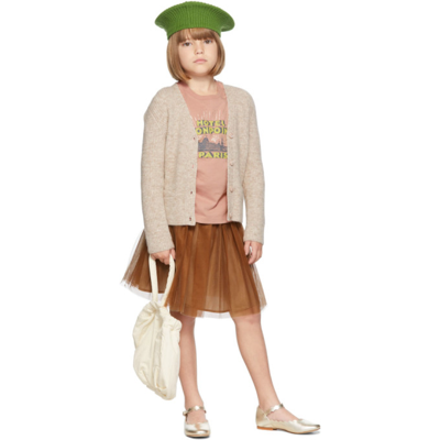 Bonpoint Kids Beige Alpaca Tiana Cardigan In 060 Beige