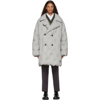Maison Margiela Grey Caban Coat In 852 Grey Me
