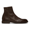 PS BY PAUL SMITH BROWN LEATHER BILLY ZIP BOOTS