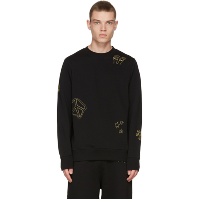 Ps By Paul Smith Mens Black Contrast-embroidered Organic-cotton Sweatshirt S