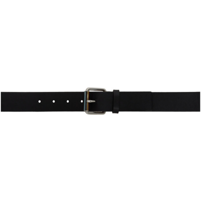 Paul Smith Black Leather Stripe Roller Belt