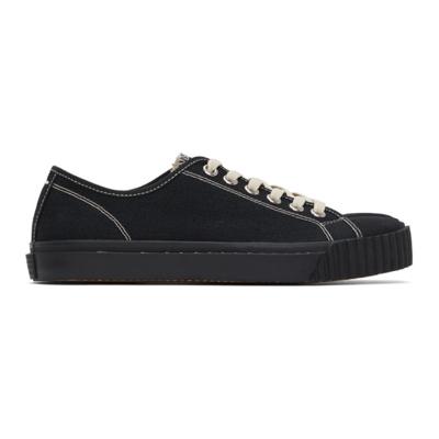 Maison Margiela Tabi Split-toe Cotton-canvas Trainers In Black