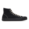 Maison Margiela Black Canvas Tabi High-top Sneakers In T8013 Black