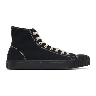 Maison Margiela Black Canvas Tabi High-top Sneakers