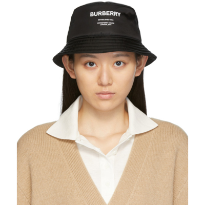 Burberry Horseferry Printed Bucket Hat In Black