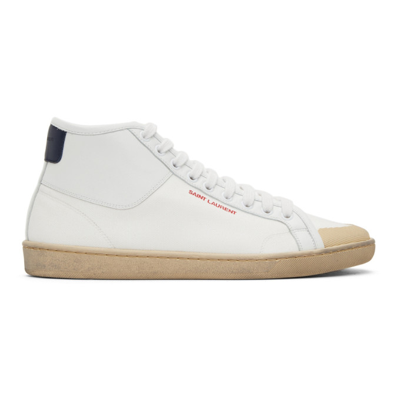 Saint Laurent Off-white Classic Canvas Sneakers In 9241 Off White/bla