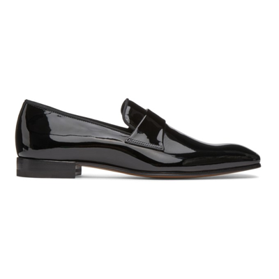 Paul Stuart Heron Patent Leather Loafers In Black