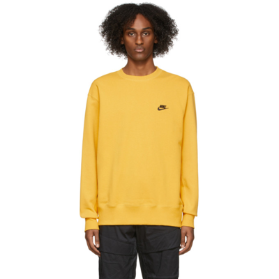 Nike Yellow French Terry Sweatshirt In Pollen/black