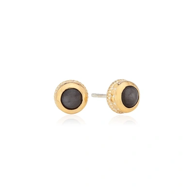 Anna Beck Grey Sapphire Stud Earrings Er10327 In Gold