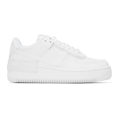Nike Air Force 1 Shadow Trainers In Triple White