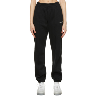 Nike Black Fleece Lounge Pants In Black/white