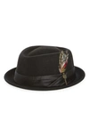 Brixton Stout Pork Pie Wool Hat In Black/ Black