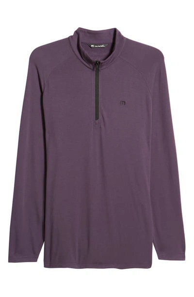 Travismathew Networking Quarter Zip Fleece Pullover In Nightshade