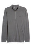 Travismathew Networking Quarter Zip Fleece Pullover In Grey Pinstripe