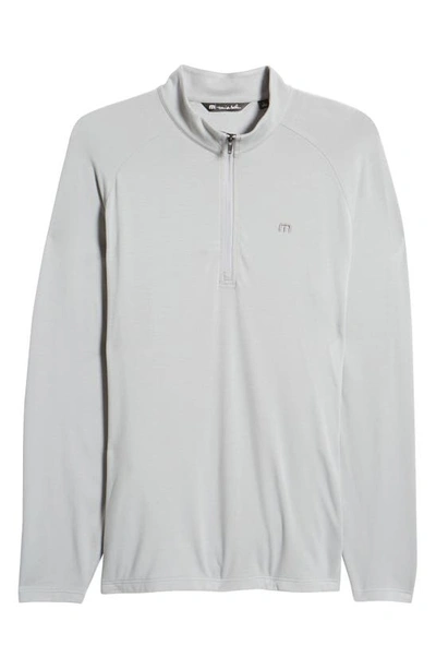 Travismathew Networking Quarter Zip Fleece Pullover In Sleet