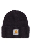 Carhartt Anglistic Wool & Cotton Cuff Beanie In Speckled Dark Navy Heather