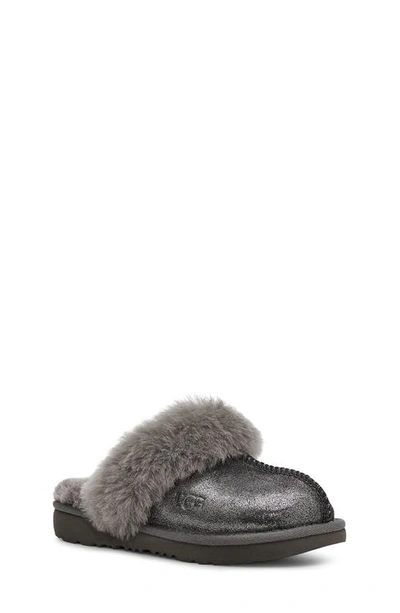 Ugg Kids' Cozy Ii Scuff Slipper In Metallic Glitter Metal