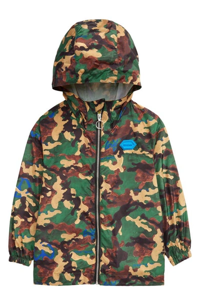 Off-white Kids' Camouflage-print Arrows Windbreaker In Military Blue